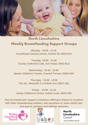 North Lincolnshire Breastfeeding Support Groups with logos